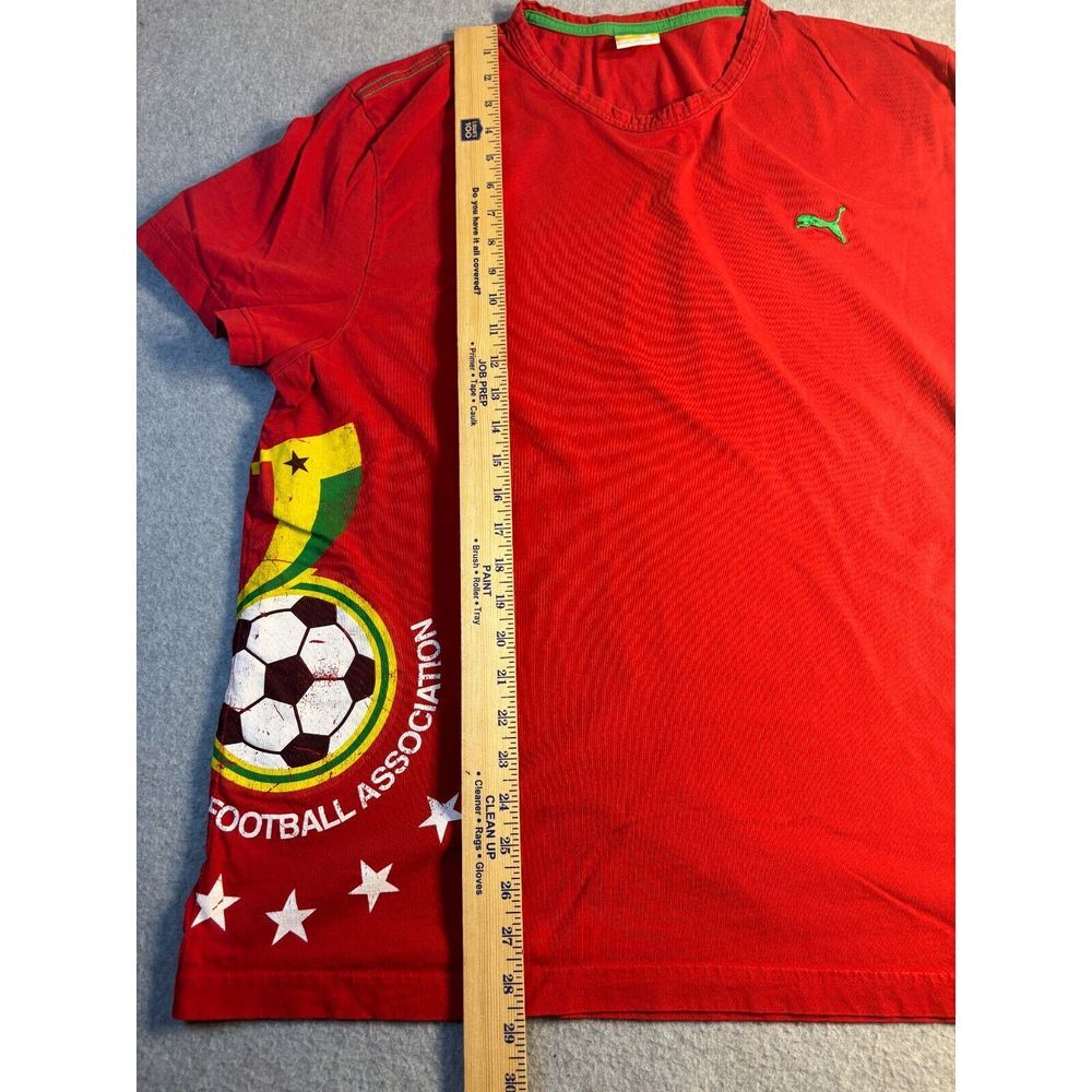 Ghana National PUMA Shirt Football Men 2XL Red Short Sleeve V Neck Logo Pullover - Picture 4 of 5
